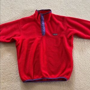 Vintage Patagonia Women's Red Fleece Synchilla Snap Sweater